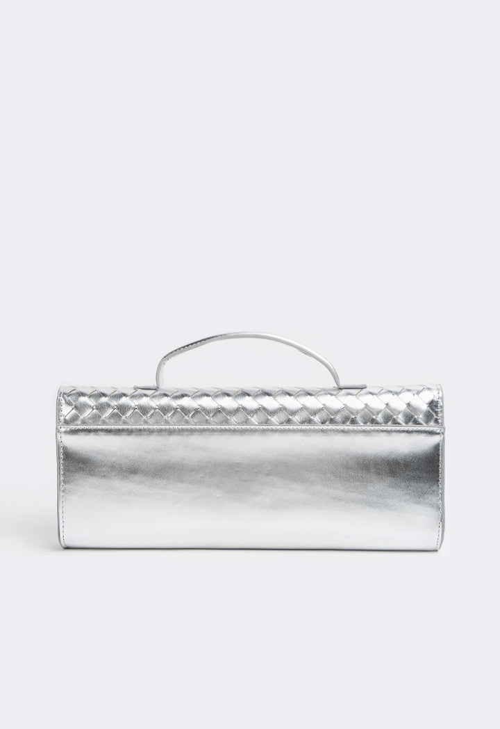 Choice Top Handle Long Clutch Silver