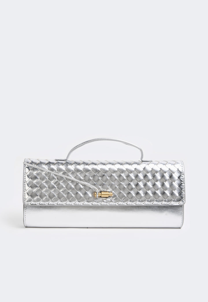 Choice Top Handle Long Clutch Silver