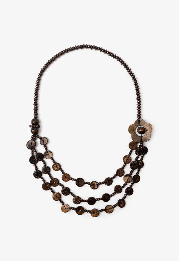 Choice Beads Detailed Multi Necklace Brown