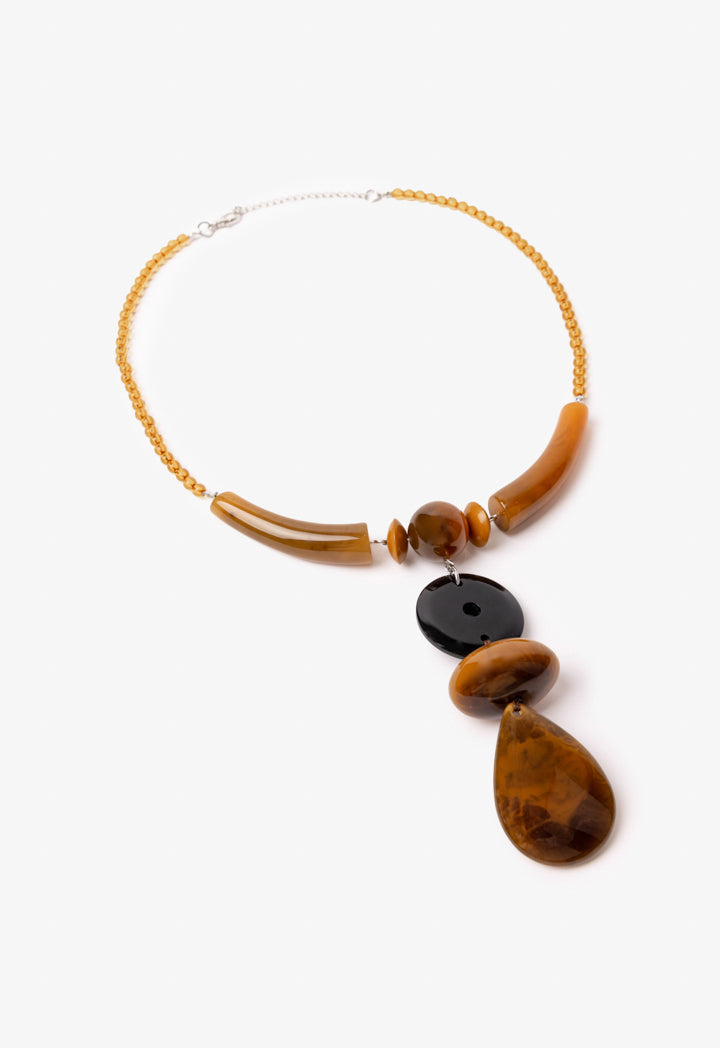 Choice Abstract Solid Necklace Brown