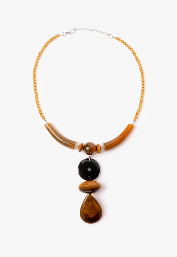Choice Abstract Solid Necklace Brown
