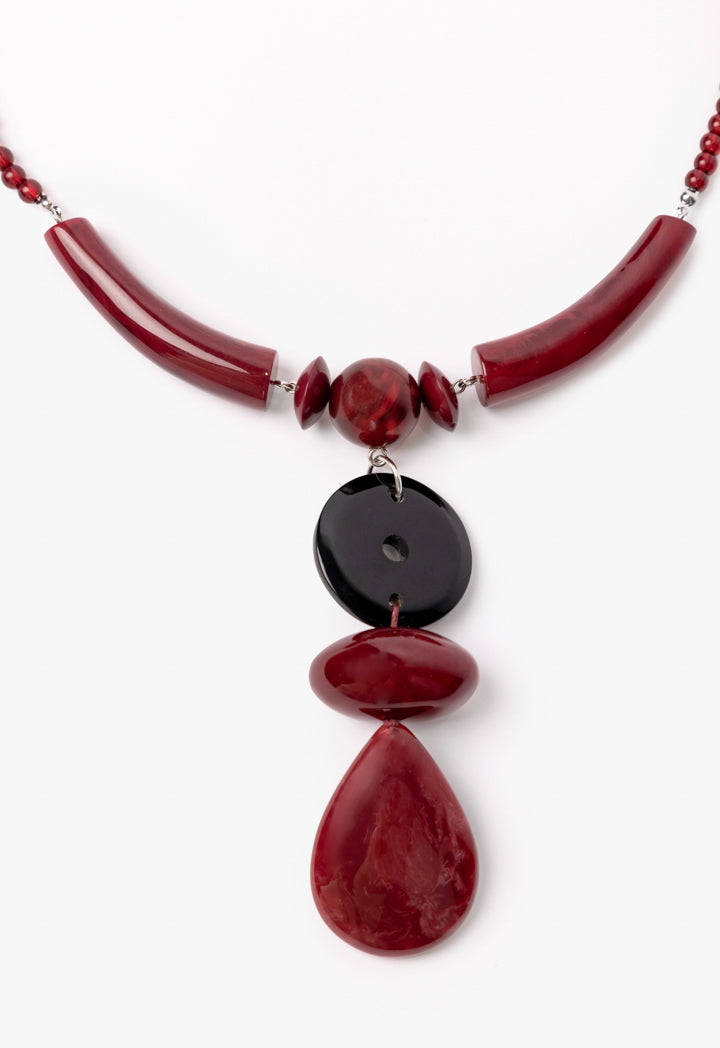 Choice Abstract Solid Necklace Burgundy