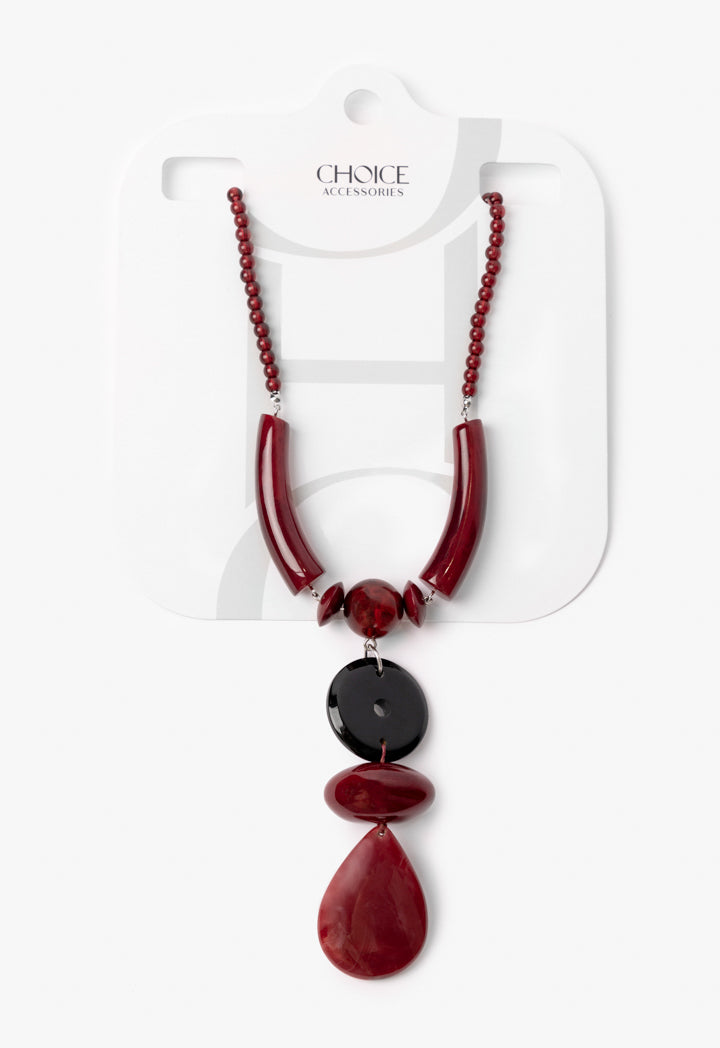 Choice Abstract Solid Necklace Burgundy