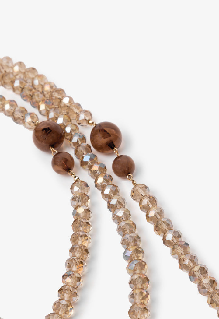 Choice Crystal Beads Necklace Beige
