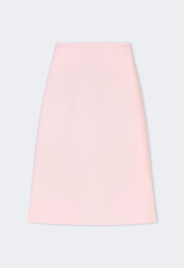 Choice Straight Cut Solid Skirt Pink