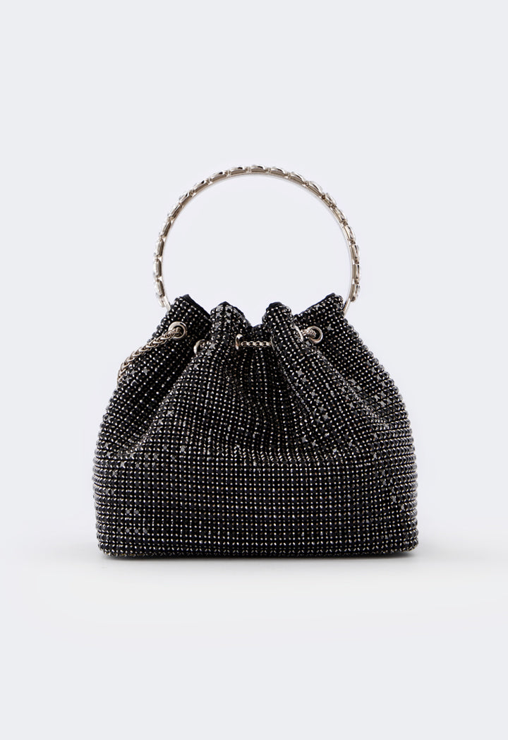 Choice Crystal Bucket Bag Black