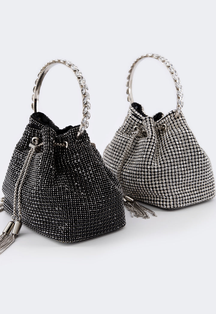 Choice Crystal Bucket Bag Black