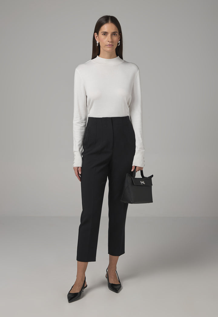 Choice Single Tone High-Waist Trousers Black