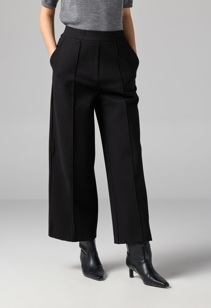 Choice Solid High Waist Trousers Black