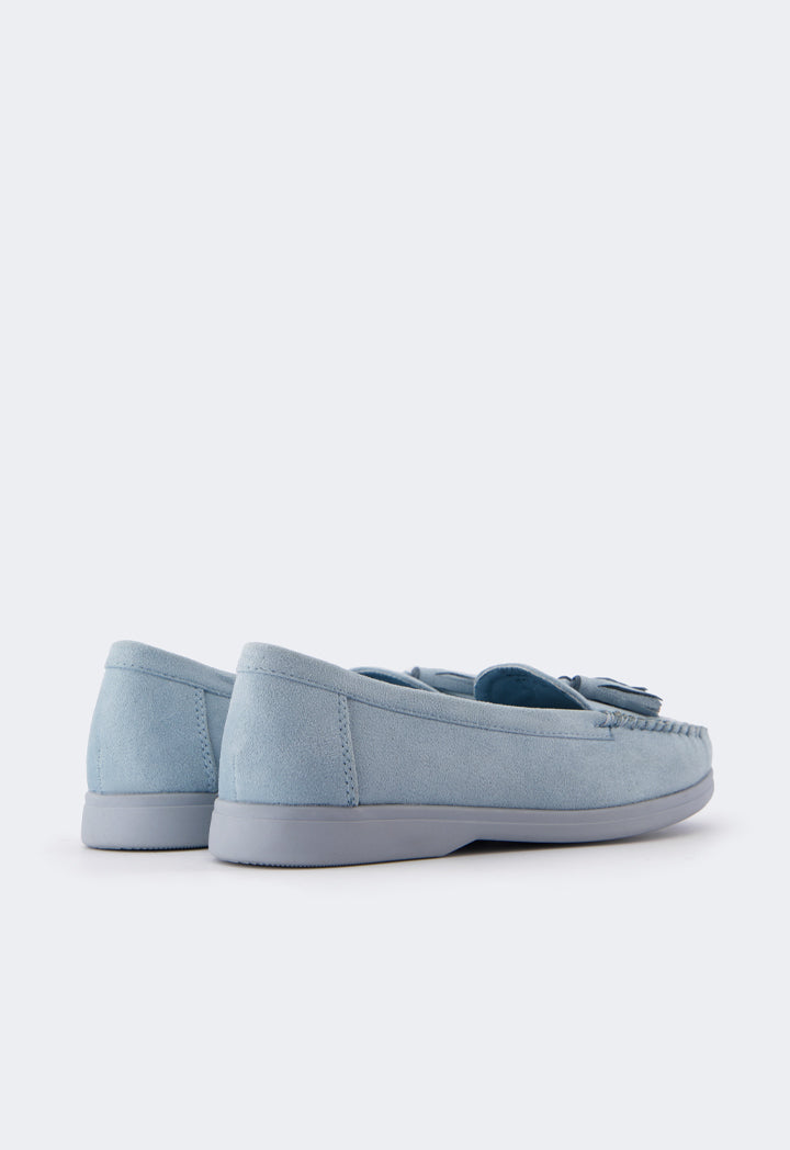 Choice Tassel Suede Loafers Blue