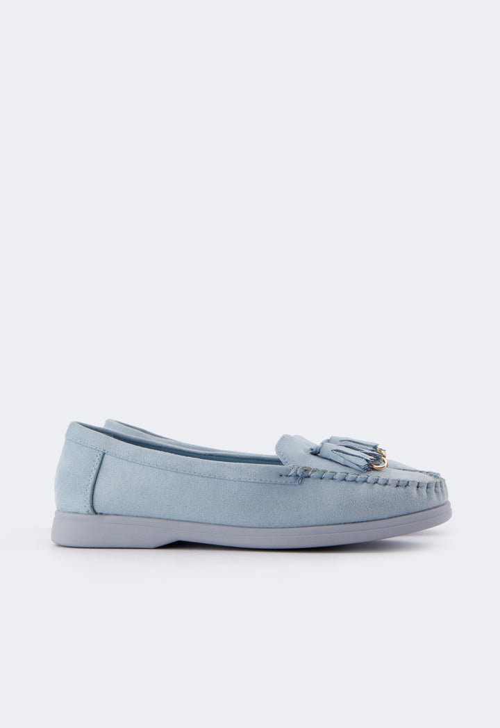 Choice Tassel Suede Loafers Blue