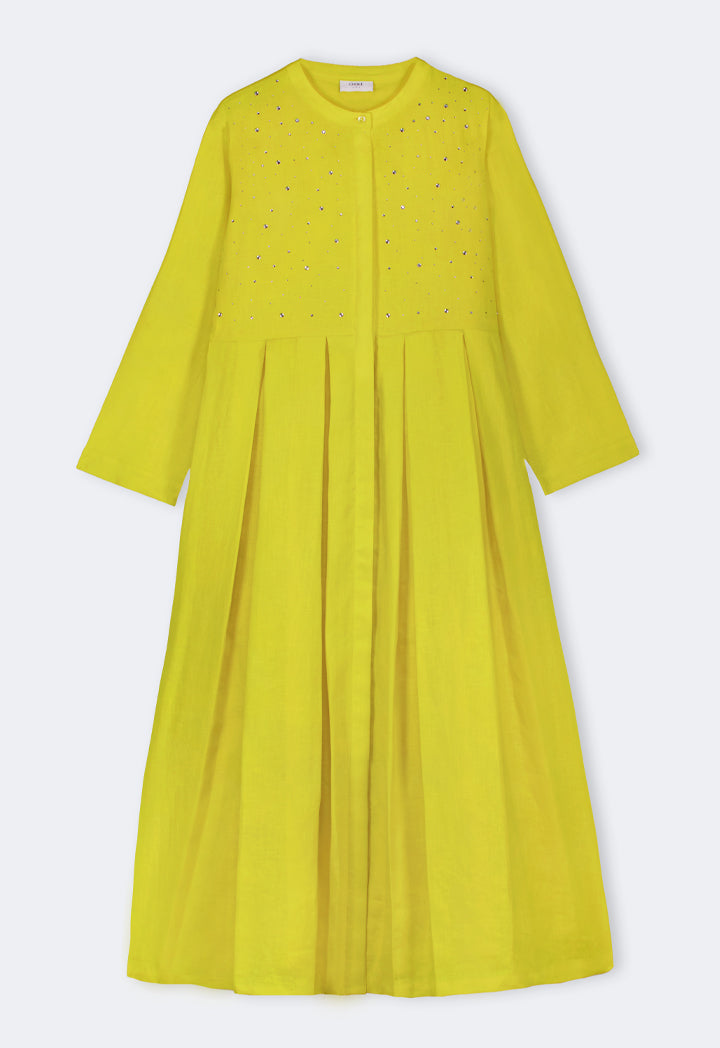 Choice Crystal Embellished Maxi Dress Lime