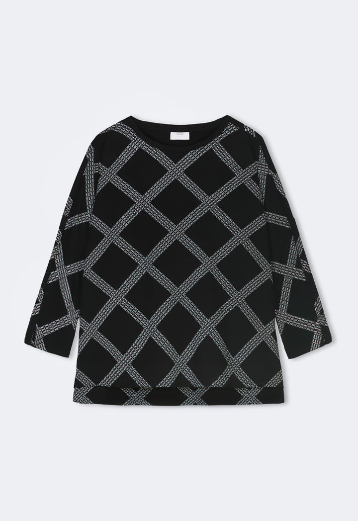 Choice Long Sleeve Contrast T-Shirt Black