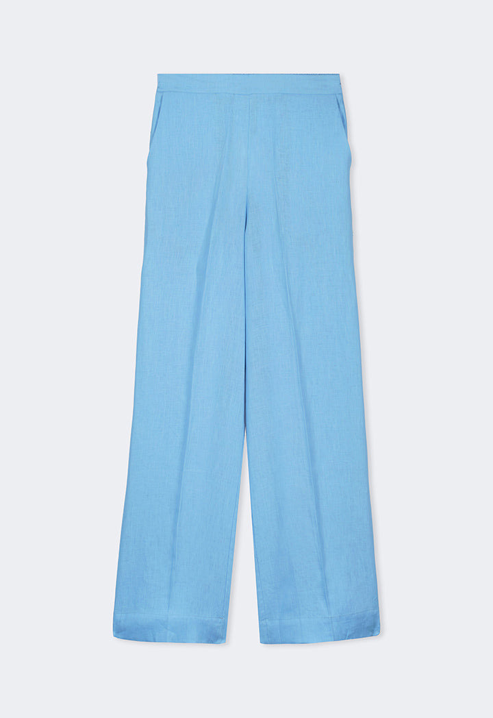 Choice Linen Wide Leg Trousers Light Blue