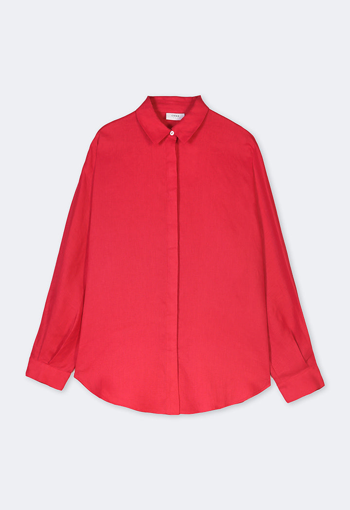 Choice Long Sleeves Basic Shirt Red