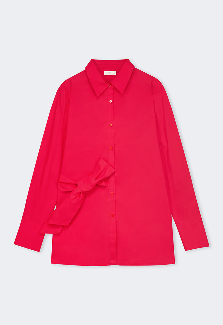 Choice Long Sleeve Basic Shirt Coral