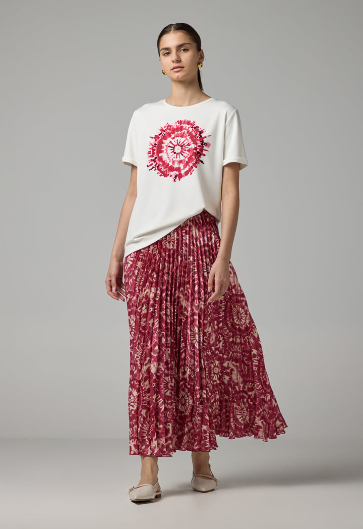 Choice Printed Sequin Embellished T-Shirt Off White