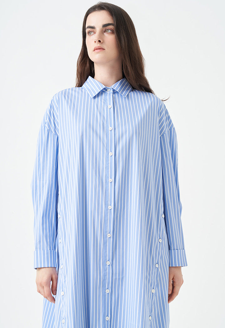 Choice Striped Pattern Shirt Dress Stripe