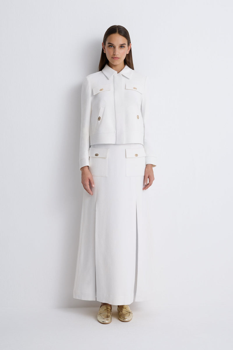 Nean Cropped Tailored Jacket
 Ecru