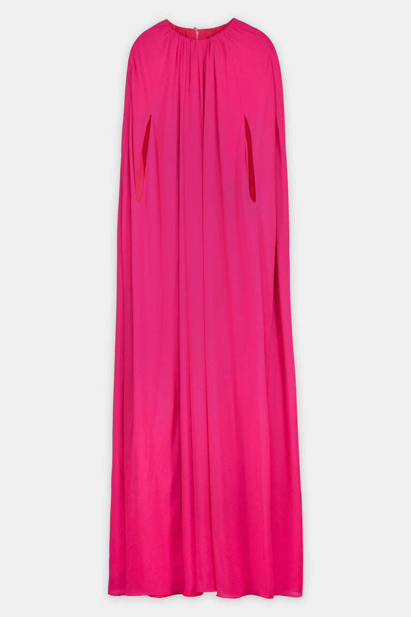 Nean Embellished Neckline Cape Gown Fuchsia