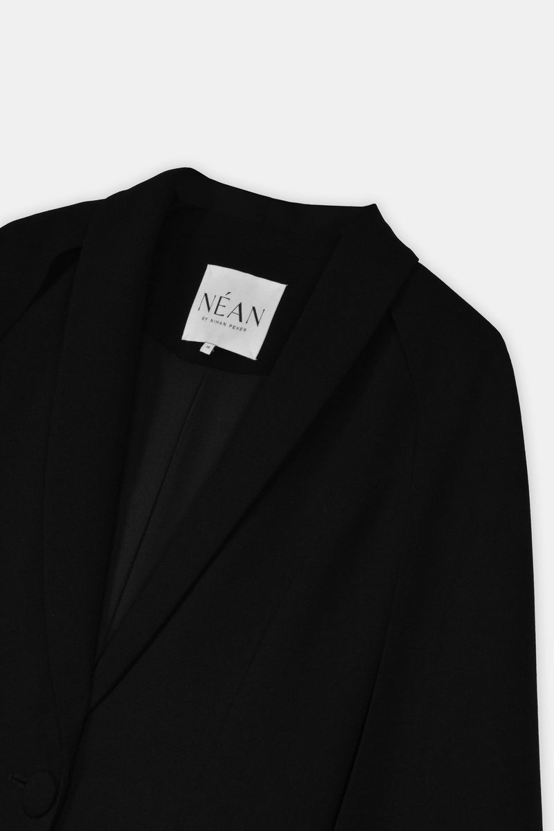 Nean Long Black Blazer Dress Black