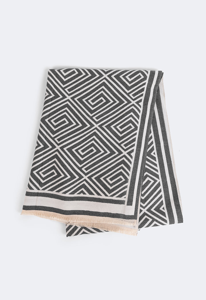 Choice Greek Key Pashmina Scarf Grey