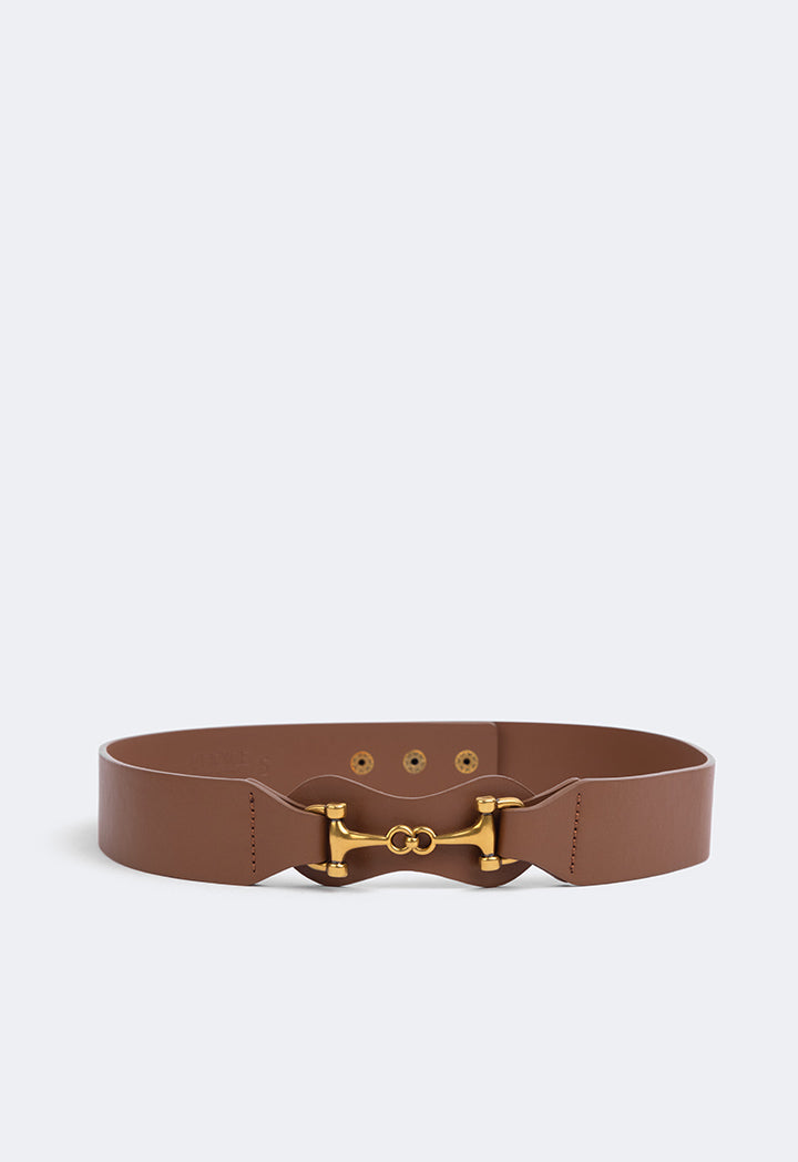 Choice Intertwined Metal Clasp Belt Brown