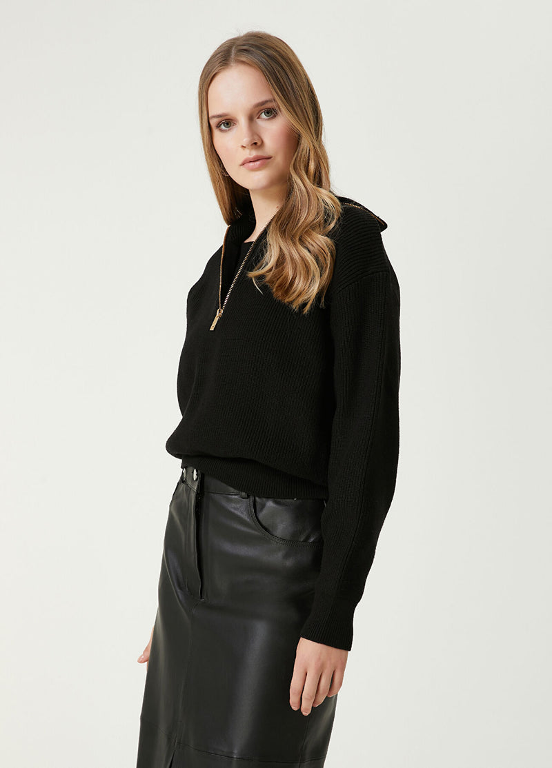 Beymen Club Rib Crop Sweater Black