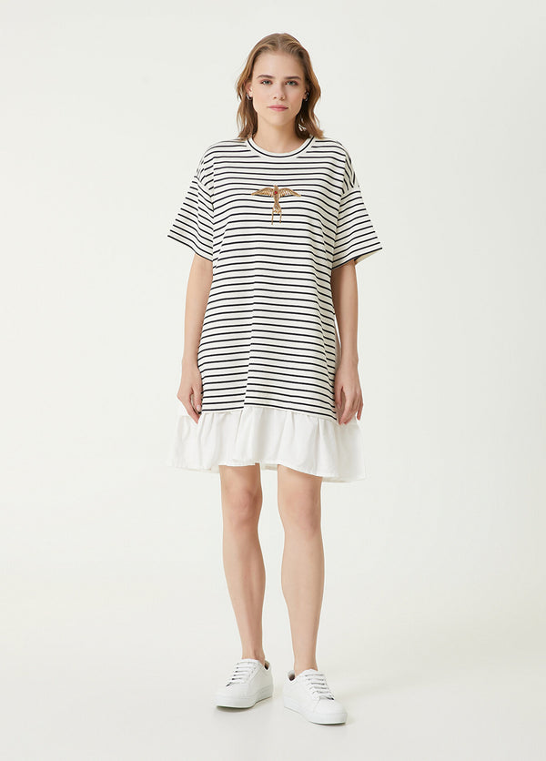 Beymen Club Stripe Pattern Short Dress Navy-White
