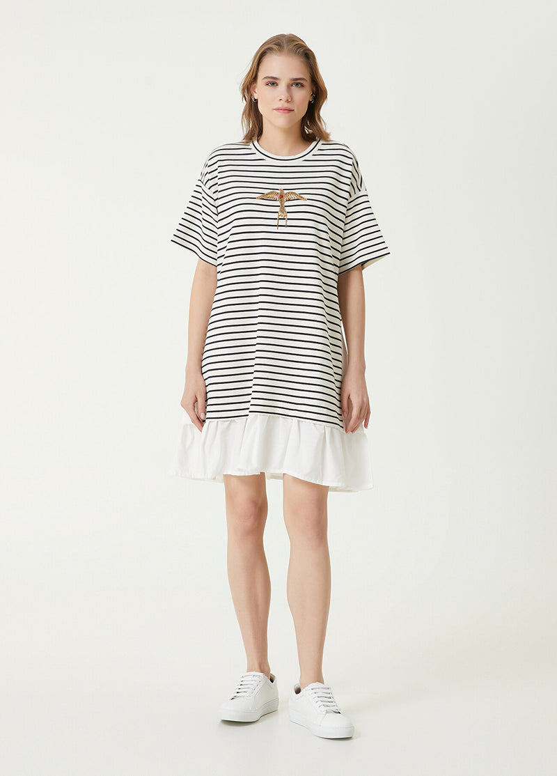 Beymen Club Stripe Pattern Short Dress Navy-White