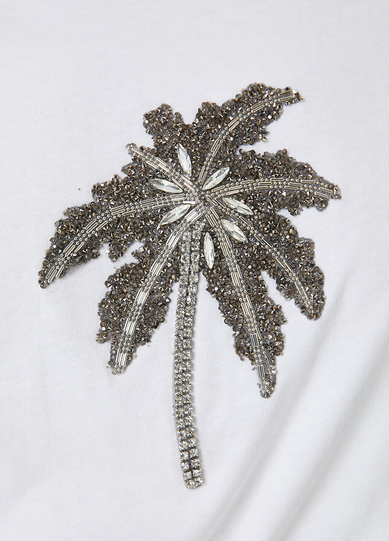 Beymen Club Stoned Palm Tree Detailed T-Shirt Off White