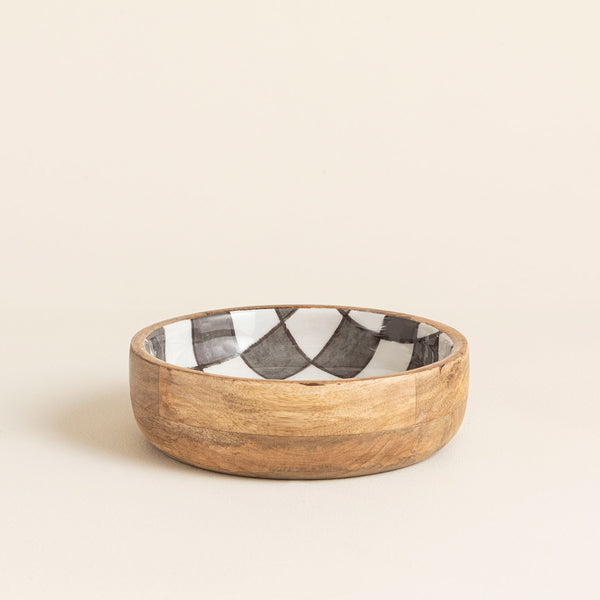 Chakra Chalet Chequered Bowl 20Cm Brown