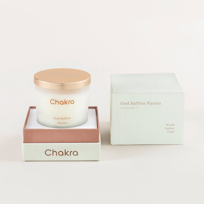 Chakra Scented Candle 200 G - Oud Saffron Fusion Oud