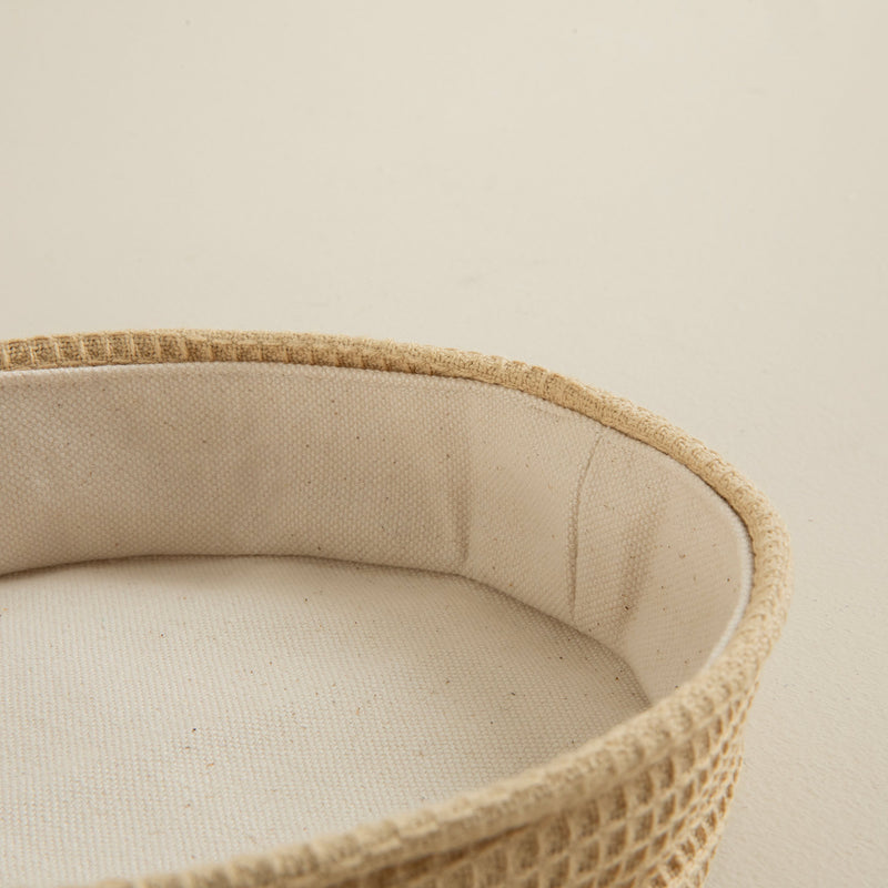 Chakra Salina Waffle Round Organizer 21 Cm Natural
