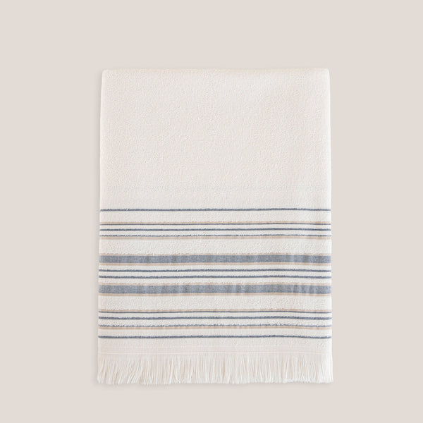 Chakra Derin Towel 100X150Cm Marine Blue/White