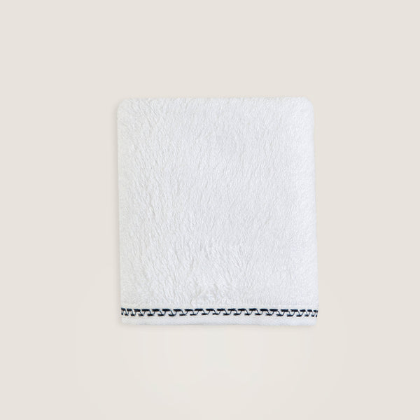 Chakra Madeline Towel 30X50Cm Marine Blue/White