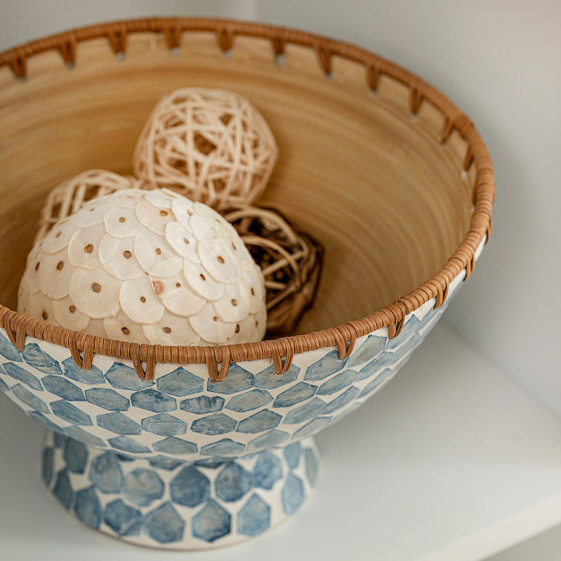 Chakra Hanoi Decorative Footed Bowl White