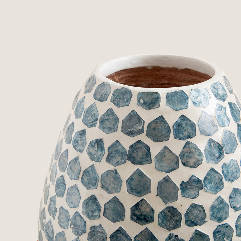 Chakra Hanoi Capiz Vase 38 Cm White