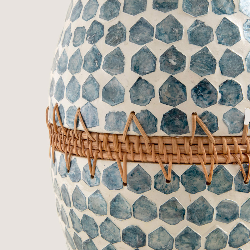 Chakra Hanoi Capiz Vase 38 Cm White