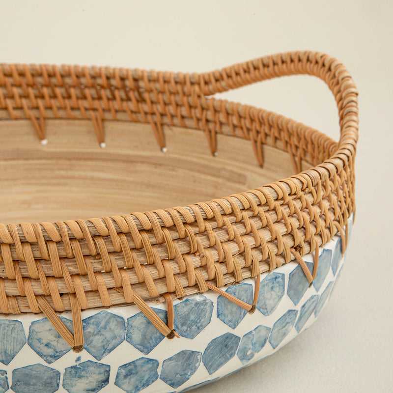 Chakra Hanoi Capiz Dekorative Deep Bowl 30 Cm White