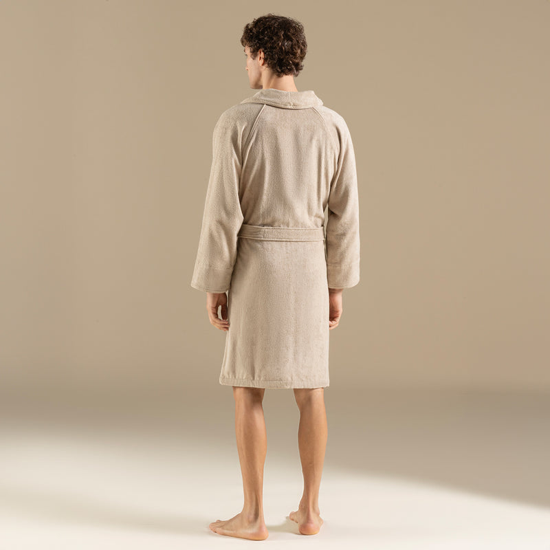 Chakra Solid Unisex Bathrobe Dark Beige