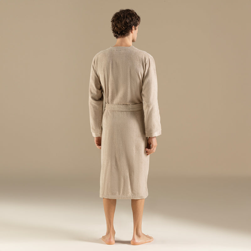 Chakra Floss Women Bathrobe Dark Beige