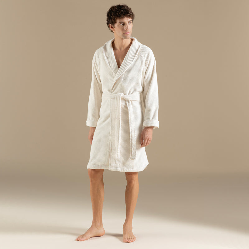 Chakra Eva Cotton Unisex Bathrobe Ecru