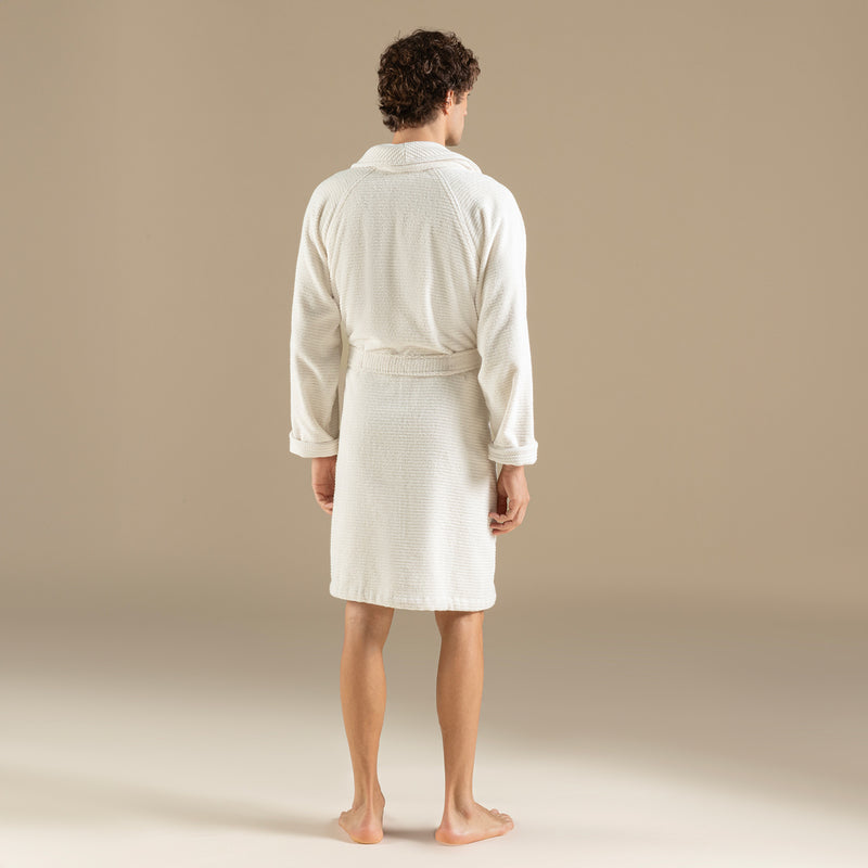Chakra Eva Cotton Unisex Bathrobe Ecru