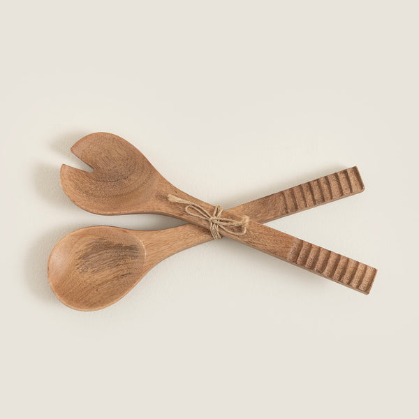 Chakra Simple Nature Salad Serving Set Natural
