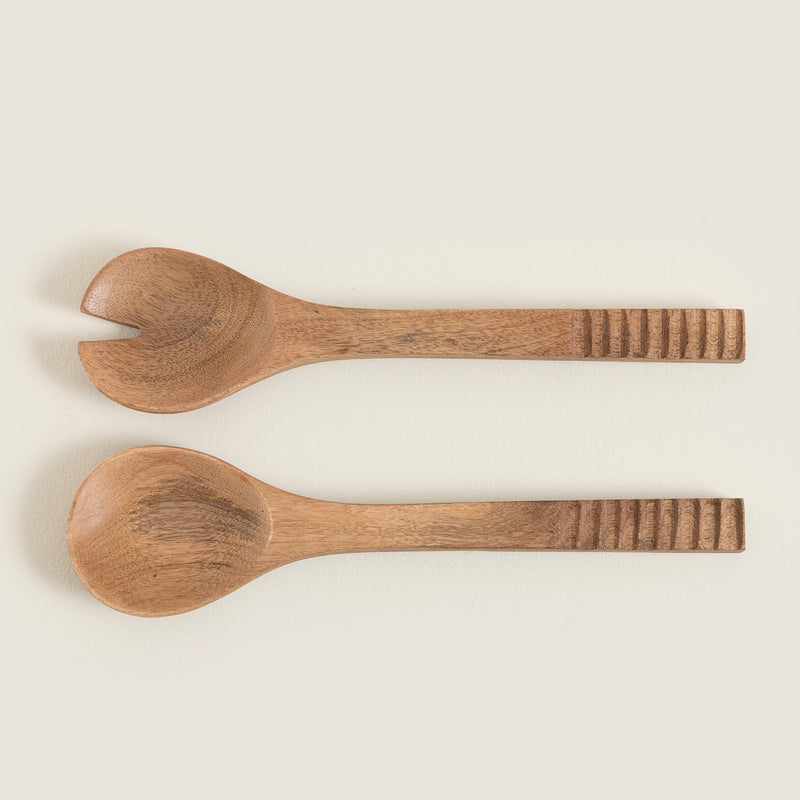 Chakra Simple Nature Salad Serving Set Natural