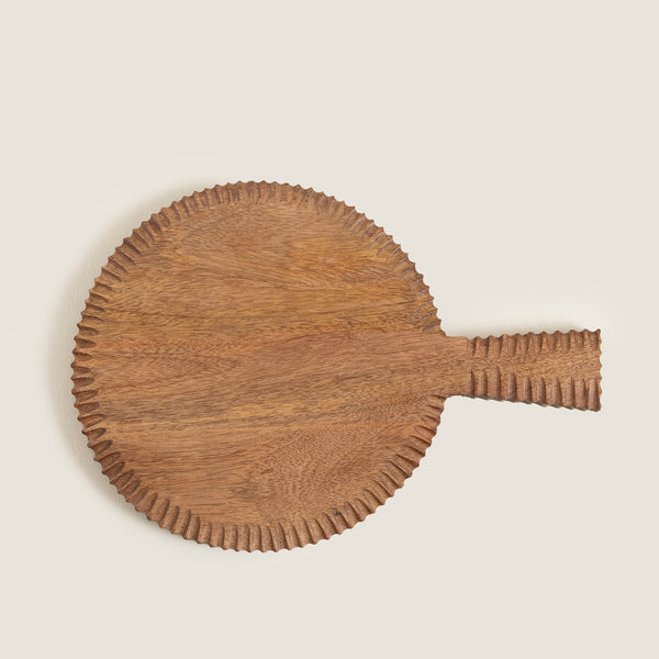 Chakra Simple Nature Round Chopping Board 37X26 Cm Natural