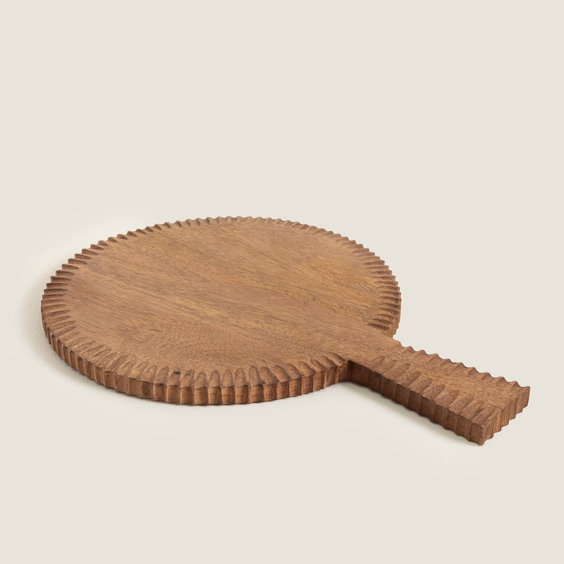 Chakra Simple Nature Round Chopping Board 37X26 Cm Natural