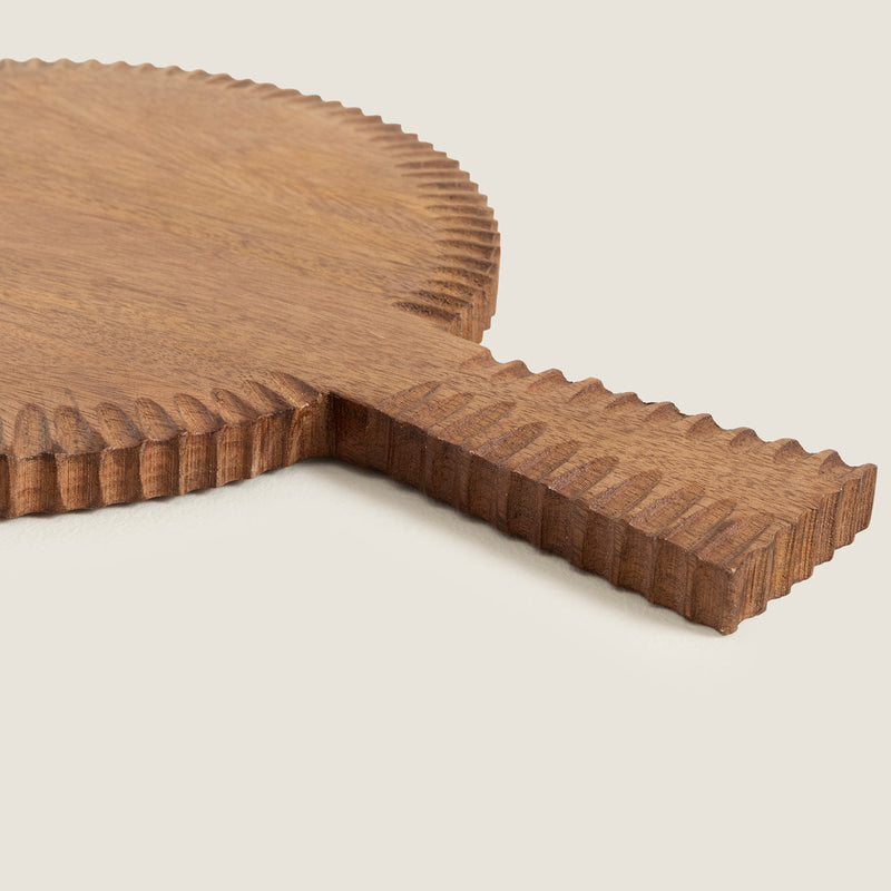 Chakra Simple Nature Round Chopping Board 37X26 Cm Natural