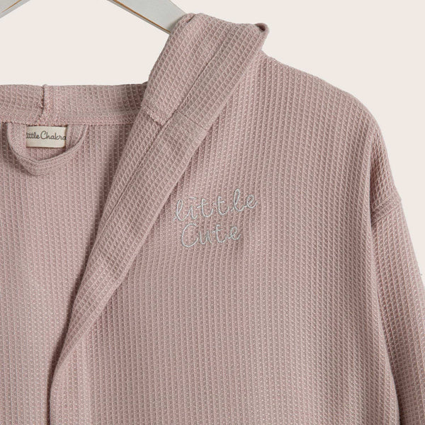 Chakra Little Basic Hoodie Bathrobe Pink